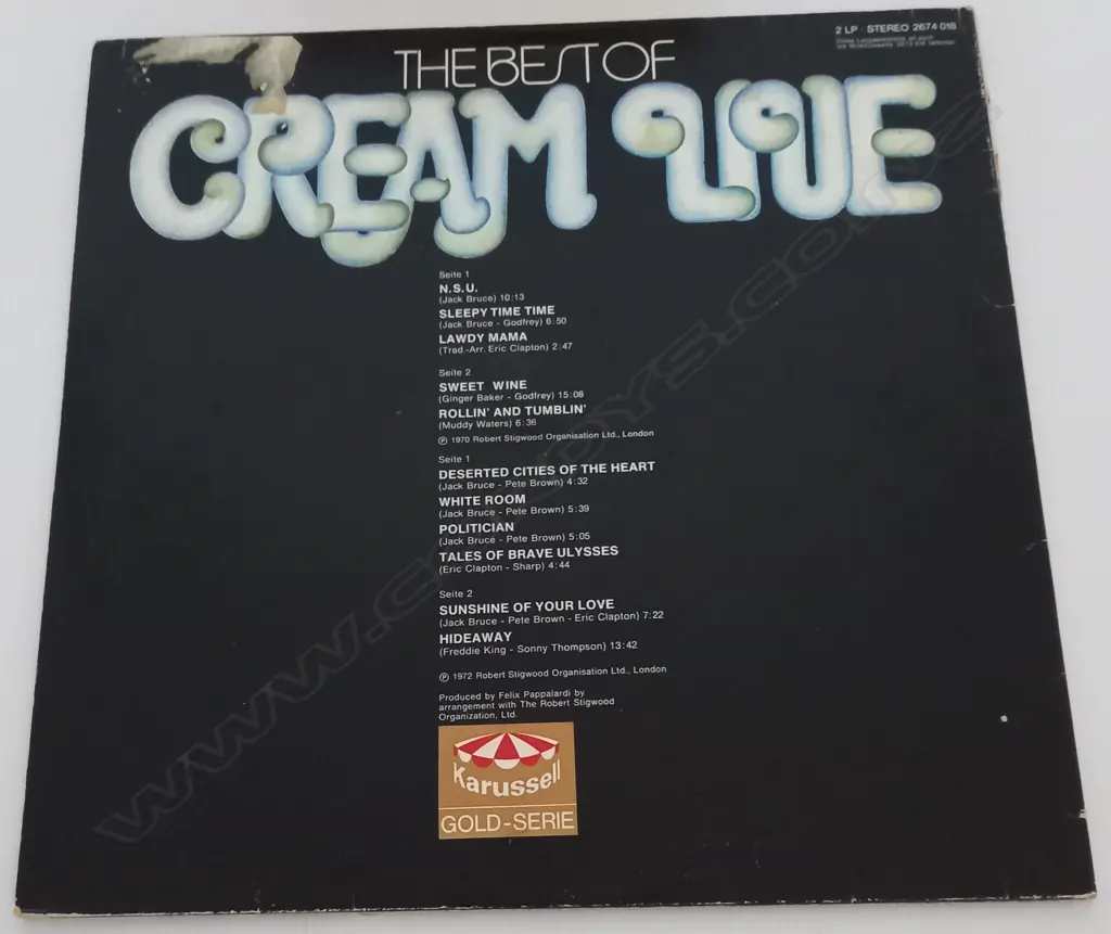 Cream (2), The Best Of Cream Live, (Double Album) Image 1++